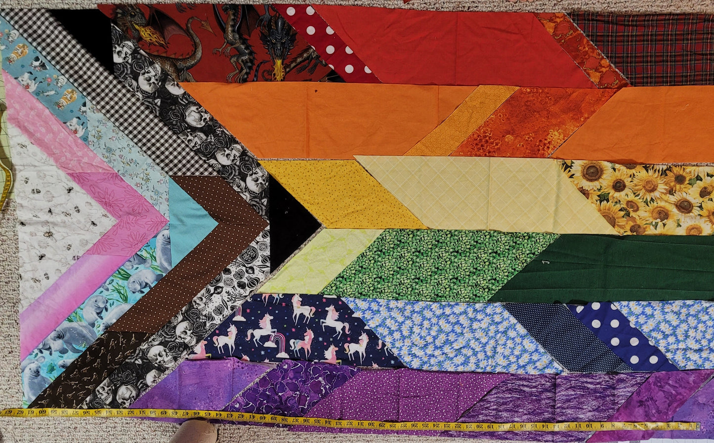 Patchwork Cotton Pride Flag Tapestry